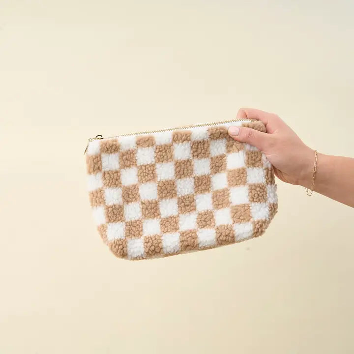 Teddy Check Pouch