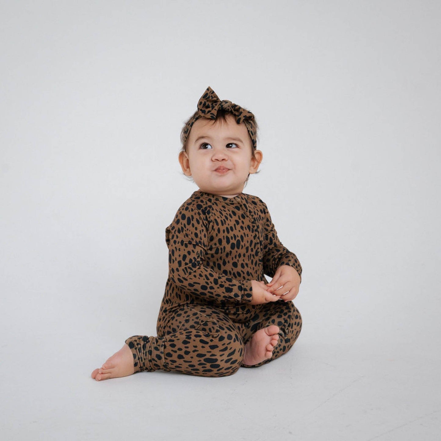 Cheetah Bamboo Zip Romper