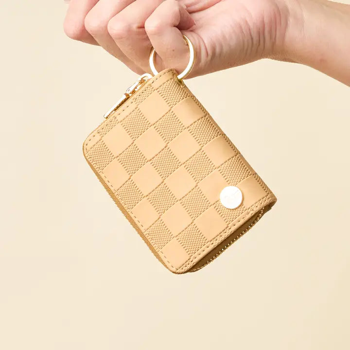 Tan Zip Keychain Wallet