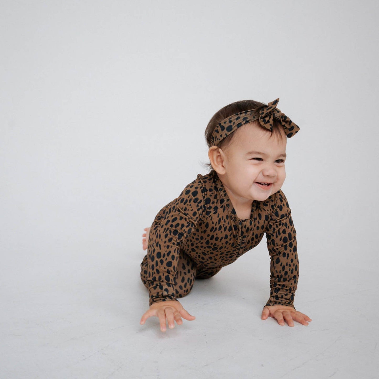 Cheetah Bamboo Zip Romper