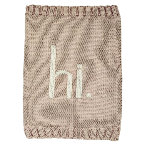 hi. Hand Knit Blanket Pebble: Pebble