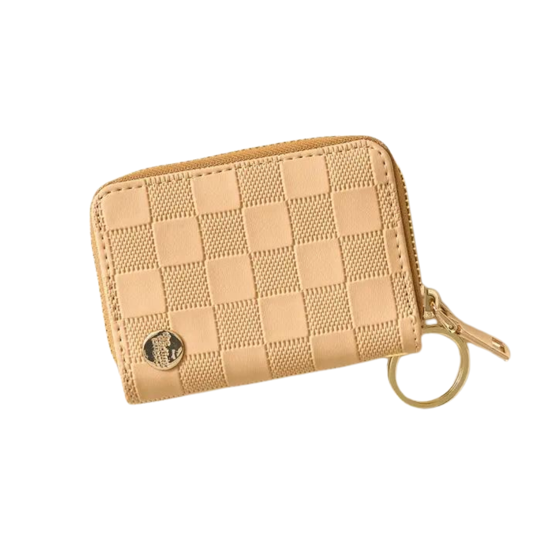 Tan Zip Keychain Wallet