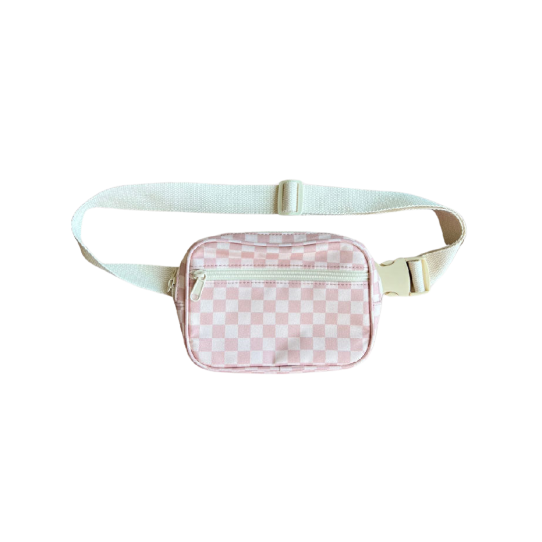 Pink Check Mini Belt Bag