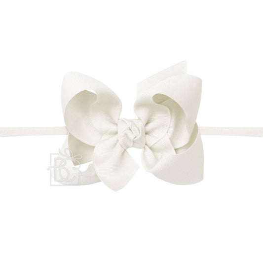 Antique White 4.5" Grosgrain Bow Headband