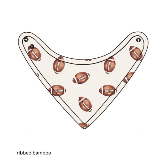 Ribbed Football Bamboo Bandana Bib