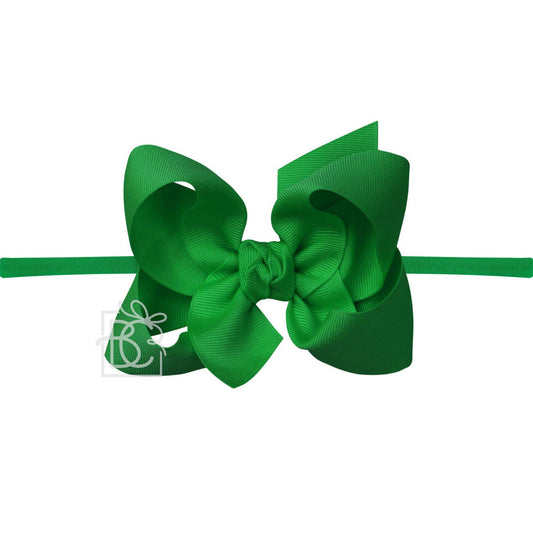 Green 4.5" Grosgrain Bow Headband