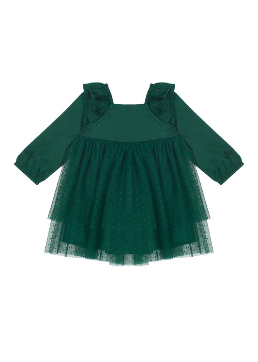 Mistletoe Satin Baby Dress