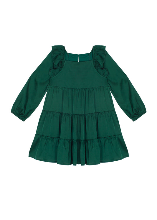 Mistletoe Satin Toddler Dress