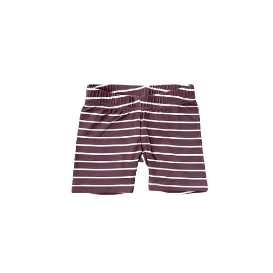 Burgandy Stripe Biker Shorts