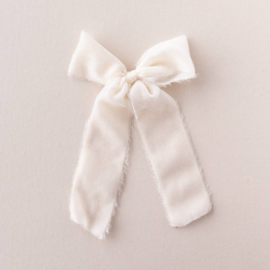 Snow Velvet Statement Ribbon Bow